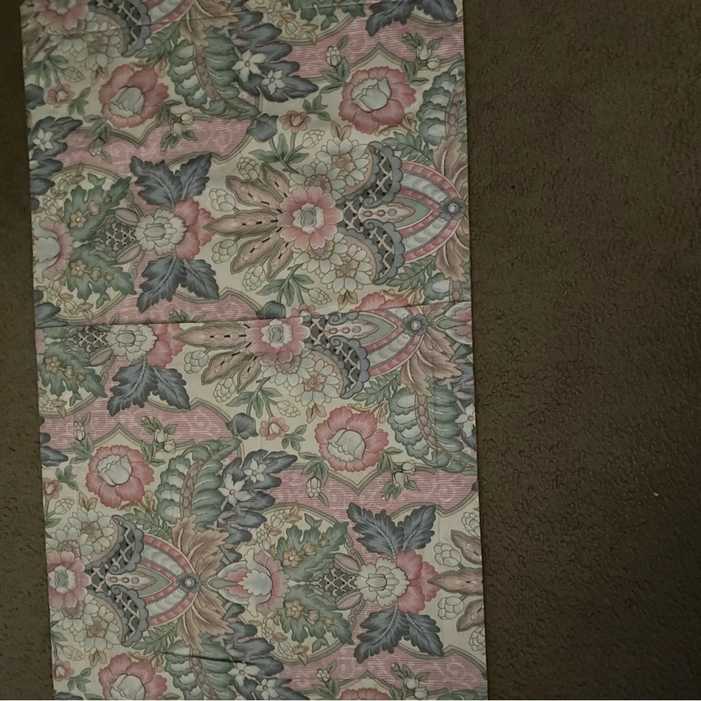 Vintage Crown Craft Muted Floral Pattern King Size Pillow Sham USA Made 35”x 20”